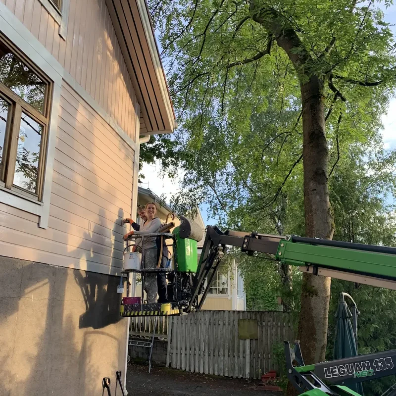 vanhan puutalon maalaus uulan maaleilla