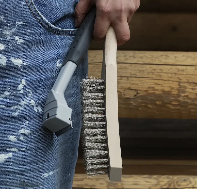 vanhan hirsiseinän käsittely